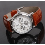 Ikcolouring 98128P1 leather strap automatic mechanical mens watches three design temperament business men and Table