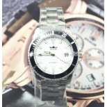 Delicate Men Automatic Watch J280- Male Stainless Steel Skeleton Auto Mechanical Watches Leather Band Wristwatch