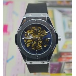 Amazing Gift Men Automatic Watch J296- Male Stainless Steel Skeleton Auto Mechanical Watches Leather Wristwatch