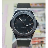 Cool Men Automatic Watch J299- Male Stainless Steel Skeleton Auto Mechanical Watches Leather Wristwatch