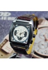 Elegent Square Automatic Watch J171- Male Steel Skeleton Auto Mechanical Watches Leather Band Wristwatch