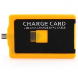 Portable Card Type Micro USB Data Cable for Android Phones Tablet PC 