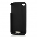 Wireless Charging Receiver Jacket for iPhone4 iPhone4S - Black