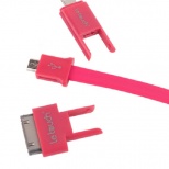 Le touch iComsta 3-in-1 USB Combo Sync and Charge Cable for iPhone iPad Smart Devices Red