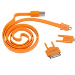 Le touch iComsta 3-in-1 USB Combo Sync and Charge Cable for iPhone iPad Smart Devices Orange