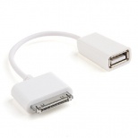 30-Pin Male to USB 2.0 Female Data Transmission Cable For iPad iPhone 4/4S White