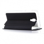 Leather Flip Cover Case Stand Case for XIAOMI MI4 Android Phone Black