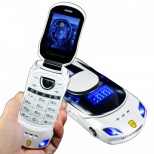 Fashion Car Shaped Mobile Phone - 2" Unlocked Dual SIM Quad Bands ATT FM/Bluetooth Car Style Flip Cell Phone W8
