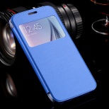 Galaxy S6 Cases Luxury PU Leather Flip Case For Samsung Galaxy S6 G9200 View Window Full Protective Back Cover S6 1pcs/l