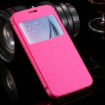 Galaxy S6 Cases Luxury PU Leather Flip Case For Samsung Galaxy S6 G9200 View Window Full Protective Back Cover S6 1pcs/l