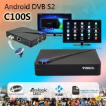 Vigica C90S newversion C100S 2em1 DVB-S2 Android 4.4.2 TV Box WiFi Bluetooth 4.0 500 frete IPTV canais Newcam XBMC