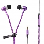 Stereo Bass Headset In Ear 3.5mm Zipper Earphone Headphone + Mic Earbuds For Mobile phone tablet PC