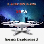 Syma X5SW Explorers 2 2.4GHz 4 Channel WiFi FPV RC Quadcopter with 0.3MP HD Camera 6 Axis 3D Flip Flight UFO RTF