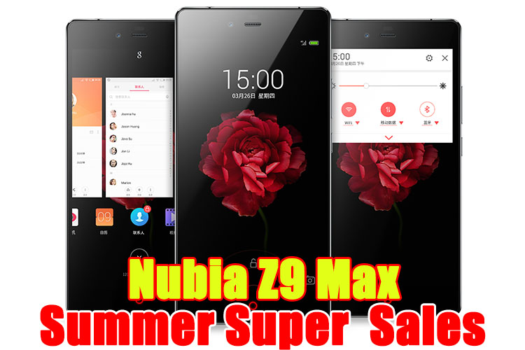 Nubia Z9 Max 4G FDD LTE Snapdragon 615 Octa Core 2.0MP 16.0MP Camera 5.5" FHD Android 5.0 2GB RAM 16GB ROM