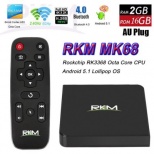 Rikomagic RKM MK68- TV Box RK3368 Octa-core Android 5.1 Bluetooth 4.0 2.4GHz / 5GHz Dual Band WiFi with LAN / USB / HDMI 2.0 / Optical / Mini SD Slot Support DLNA / Miracast TV Box
