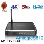 M10- TV Box Real-time Clock Android 4.4 KODI 14.0 H.265 HEVC 2GB 8GB Quad Core Amlogic S812 Dual Band WiFi Bluetooth HDMI Connectivity TV Box