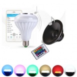 RC LED Bulb Light Bluetooth 3.0 Speaker- Smart E27 Lamp 10m Control Distance with Controller
 
