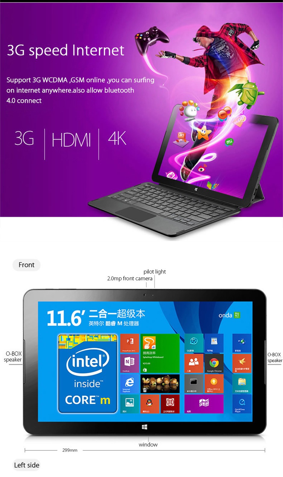 Onda V116W Core M