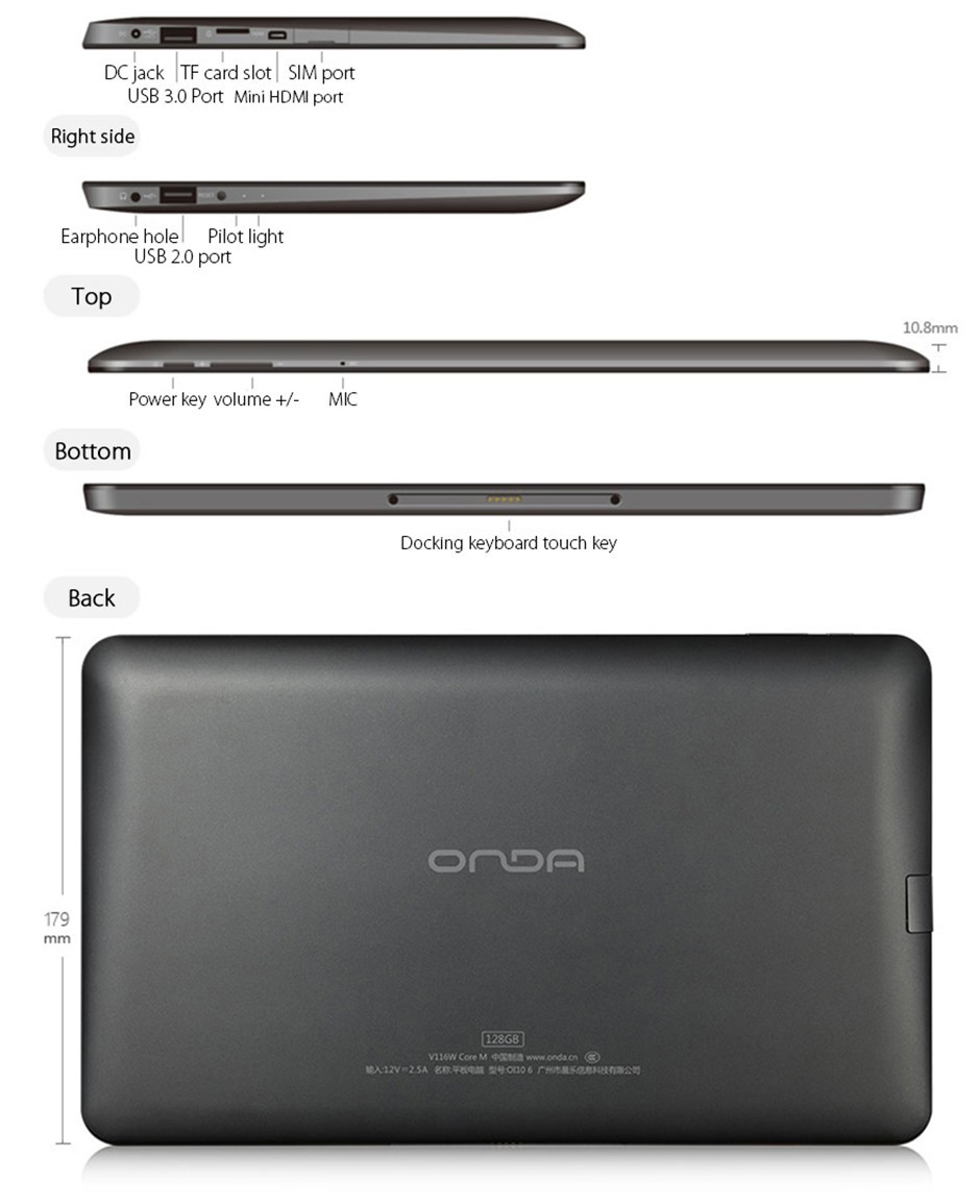 Onda V116W Core M