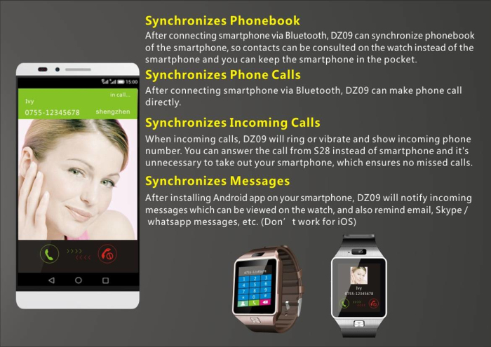 DZ09 Smart Watch Phone