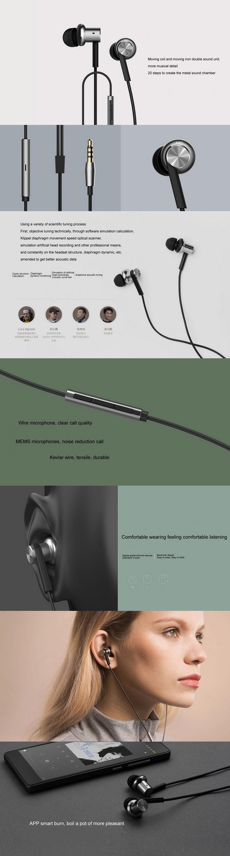 Xiaomi Hybrid Earphone 2 Units In-Ear HiFi Earphone Piston Headphone